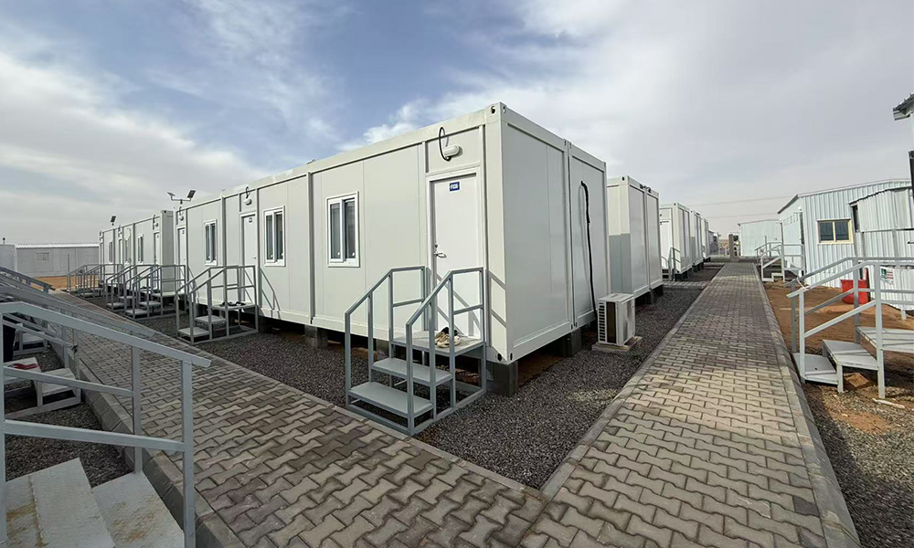 Indian Larsen & Toubro Solar Photovoltaic Site Office and Worker Accommodation Camp Project