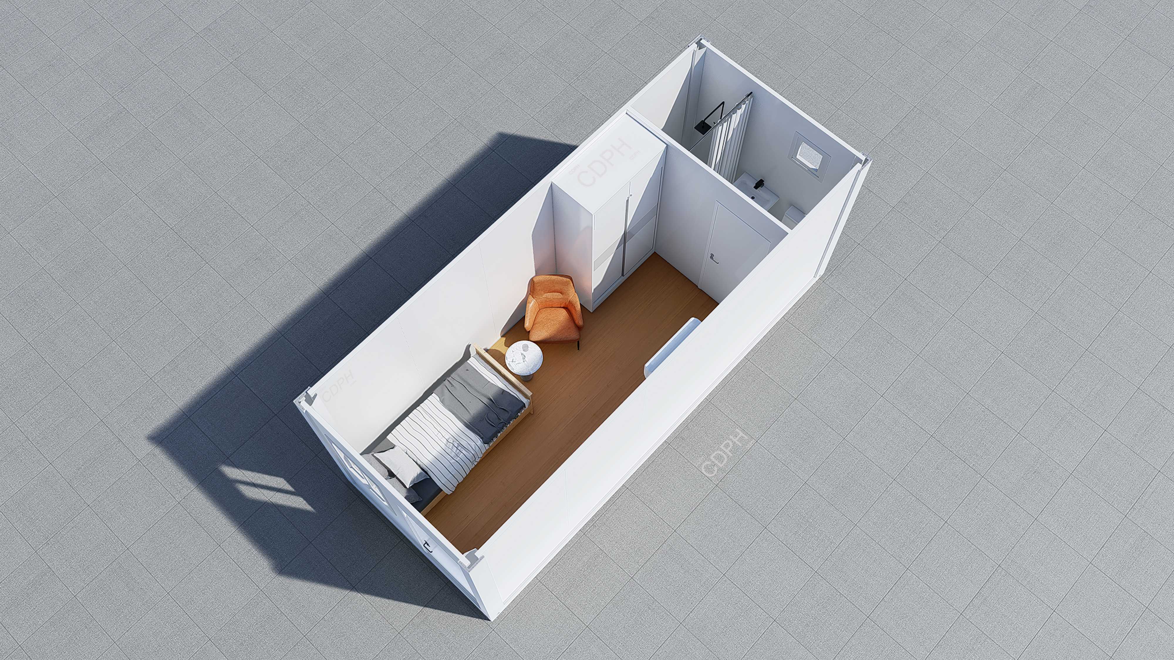 a single room with an en-suite bathroom